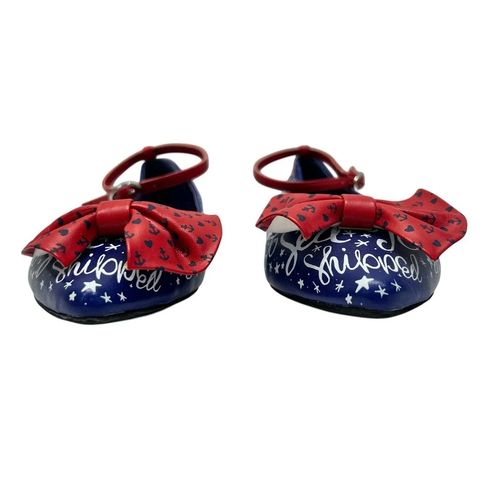 Too Fast shoes New Flats Sailor theme Red White and Blue Women Size 6  Excellent - Picture 9 of 14
